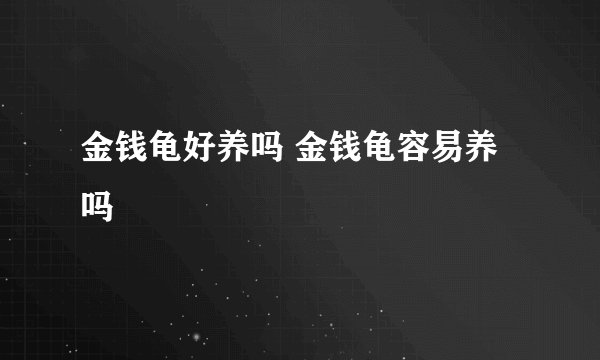 金钱龟好养吗 金钱龟容易养吗