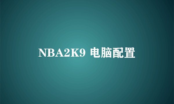 NBA2K9 电脑配置