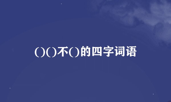 ()()不()的四字词语