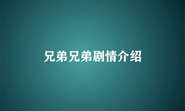 兄弟兄弟剧情介绍