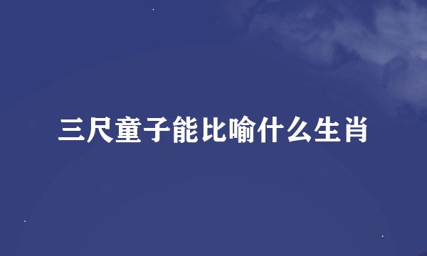 三尺童子能比喻什么生肖