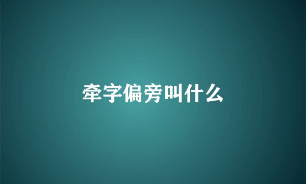 牵字偏旁叫什么