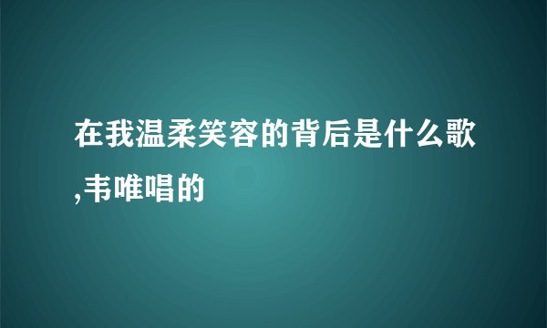 在我温柔笑容的背后是什么歌,韦唯唱的