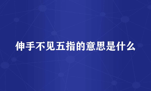 伸手不见五指的意思是什么
