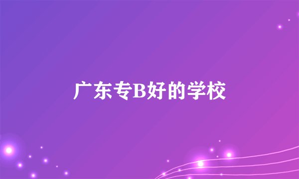 广东专B好的学校