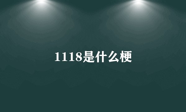 1118是什么梗