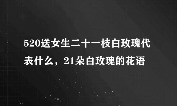 520送女生二十一枝白玫瑰代表什么，21朵白玫瑰的花语