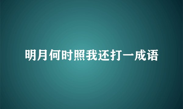 明月何时照我还打一成语