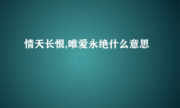 情天长恨,唯爱永绝什么意思