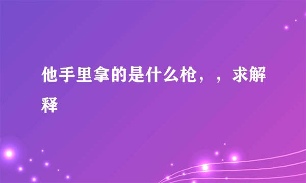 他手里拿的是什么枪，，求解释