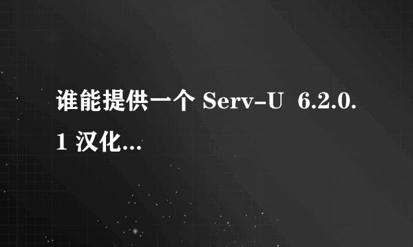 谁能提供一个 Serv-U  6.2.0.1 汉化版的注册码？