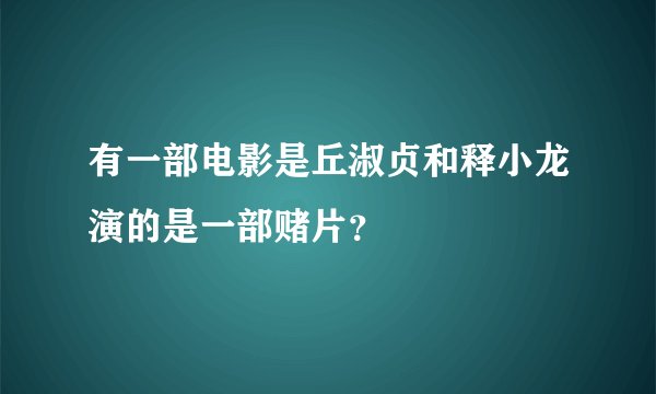 有一部电影是丘淑贞和释小龙演的是一部赌片？