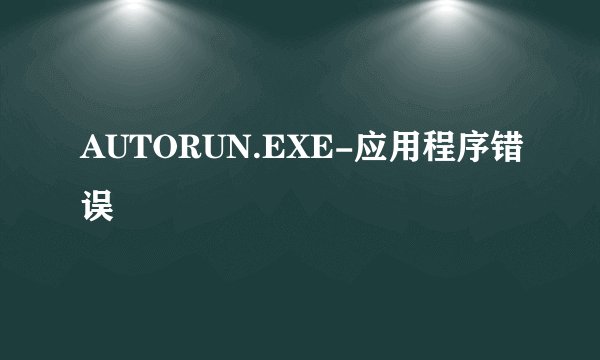 AUTORUN.EXE-应用程序错误