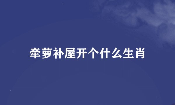 牵萝补屋开个什么生肖
