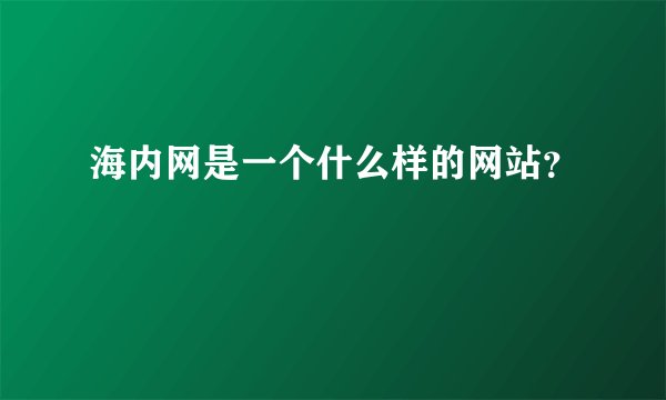 海内网是一个什么样的网站？