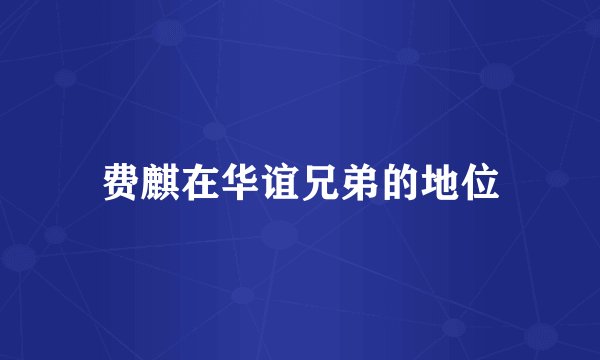 费麒在华谊兄弟的地位