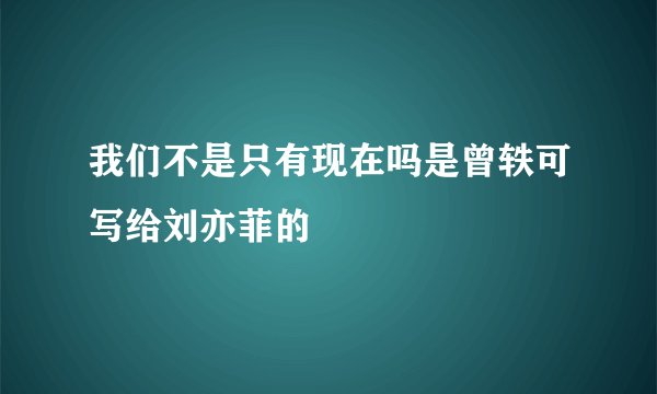 我们不是只有现在吗是曾轶可写给刘亦菲的