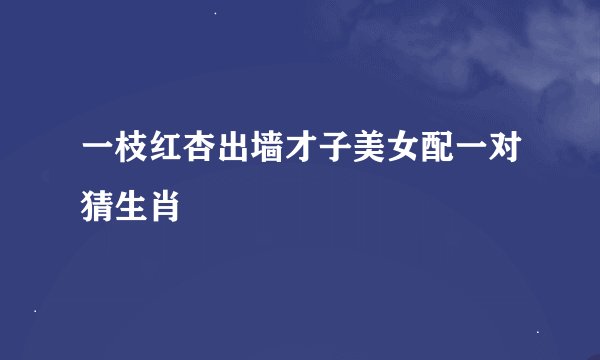 一枝红杏出墙才子美女配一对猜生肖