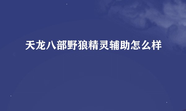 天龙八部野狼精灵辅助怎么样