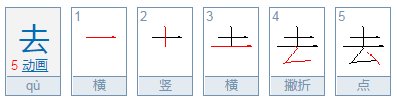 去是啥结构的，笔顺是咋样的？