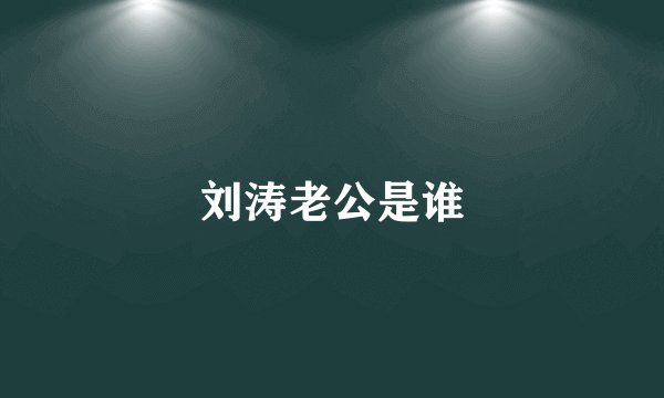 刘涛老公是谁
