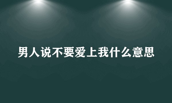 男人说不要爱上我什么意思