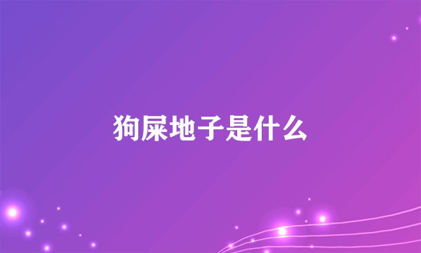 狗屎地子是什么