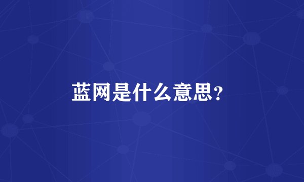 蓝网是什么意思?