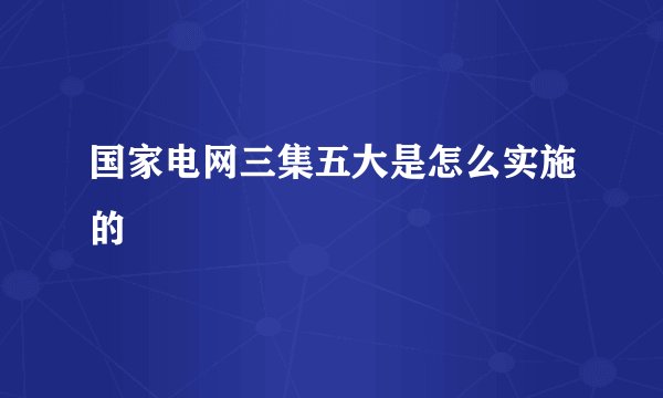 国家电网三集五大是怎么实施的