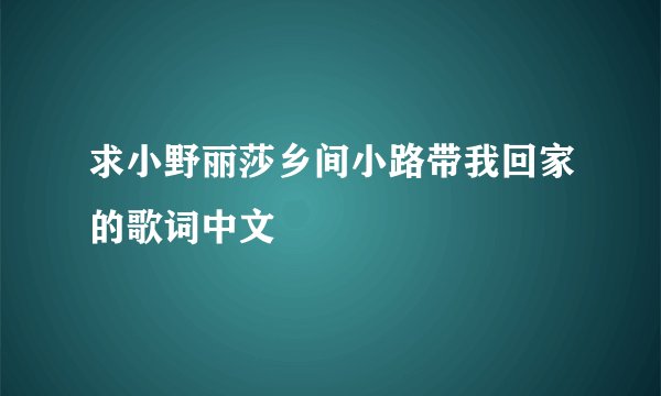 求小野丽莎乡间小路带我回家的歌词中文