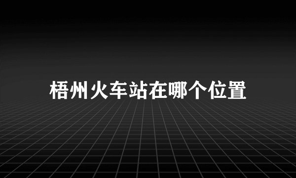 梧州火车站在哪个位置