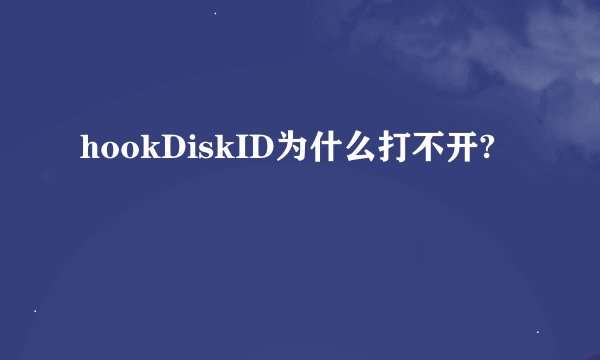 hookDiskID为什么打不开?