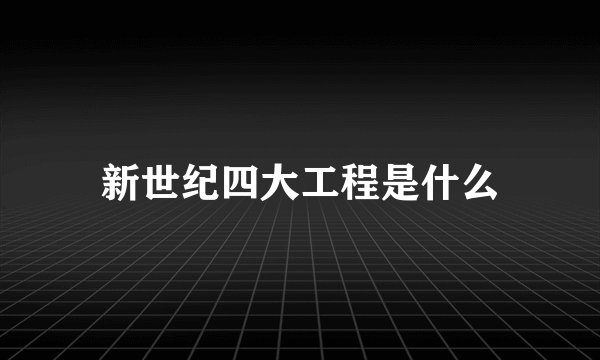 新世纪四大工程是什么