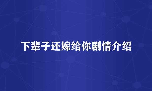 下辈子还嫁给你剧情介绍