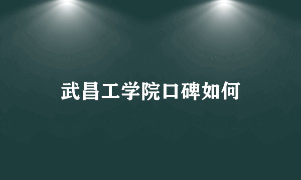 武昌工学院口碑如何