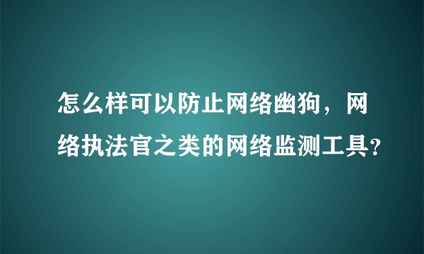 怎么样可以防止网络幽狗，网络执法官之类的网络监测工具？