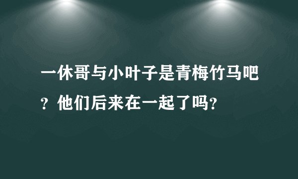 一休哥与小叶子是青梅竹马吧？他们后来在一起了吗？