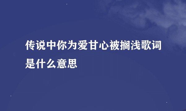 传说中你为爱甘心被搁浅歌词是什么意思