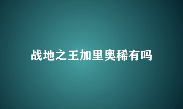 战地之王加里奥稀有吗