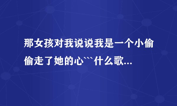 那女孩对我说说我是一个小偷偷走了她的心```什么歌的歌词啊？