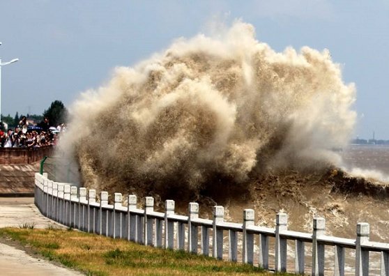 钱塘江潮水形成的回头潮，为何会打翻几位观潮的群众？