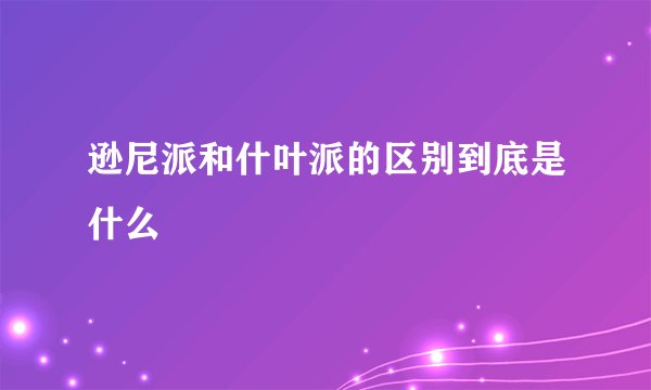 逊尼派和什叶派的区别到底是什么