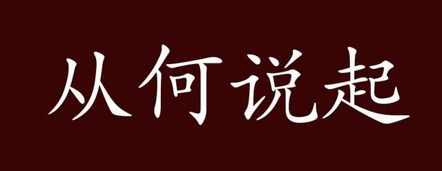 从何说起是什么意思