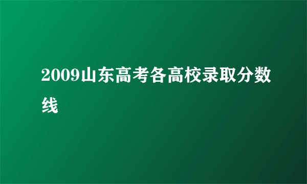 2009山东高考各高校录取分数线