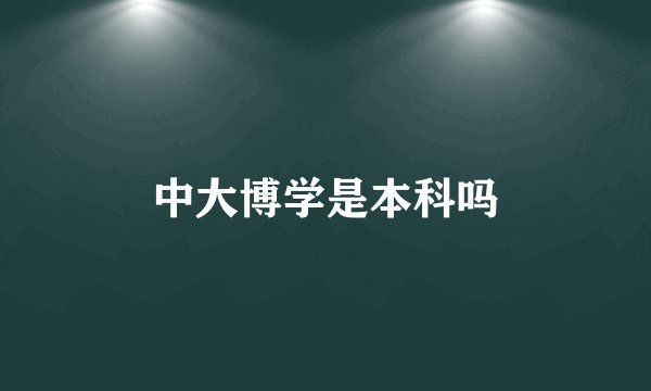 中大博学是本科吗