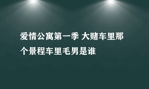 爱情公寓第一季 大赌车里那个景程车里毛男是谁