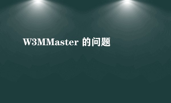 W3MMaster 的问题