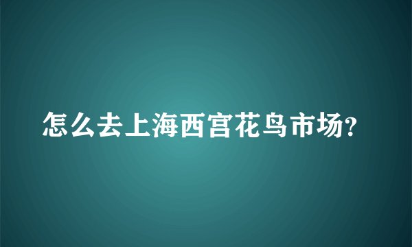怎么去上海西宫花鸟市场？