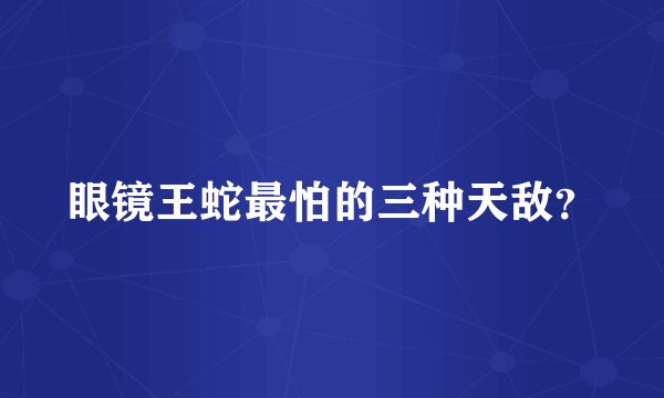 眼镜王蛇最怕的三种天敌？
