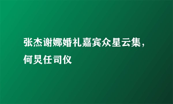 张杰谢娜婚礼嘉宾众星云集，何炅任司仪